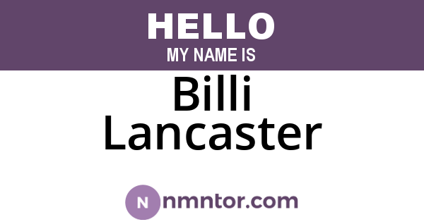 Billi Lancaster