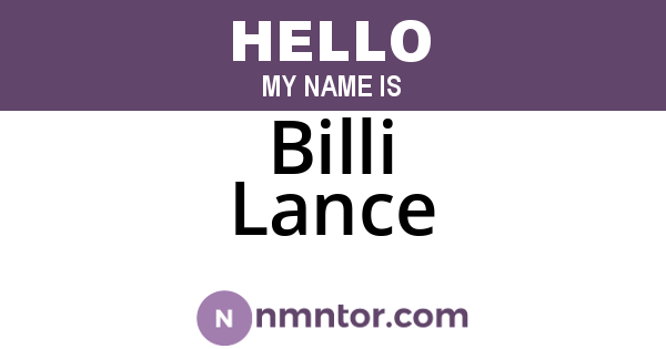 Billi Lance