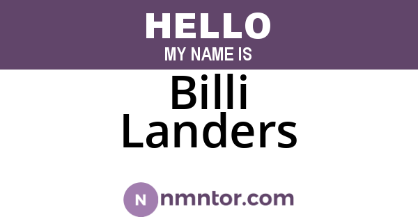 Billi Landers