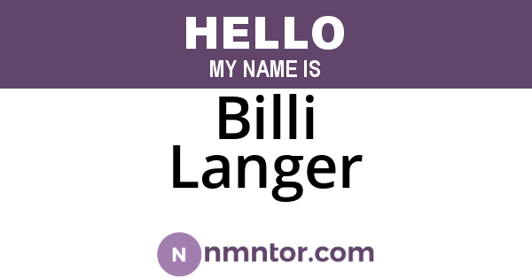 Billi Langer