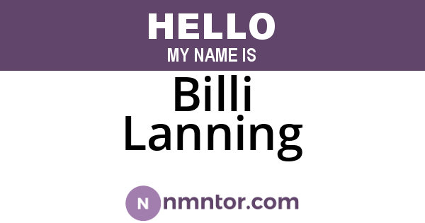 Billi Lanning