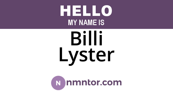 Billi Lyster