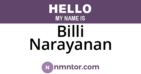 Billi Narayanan