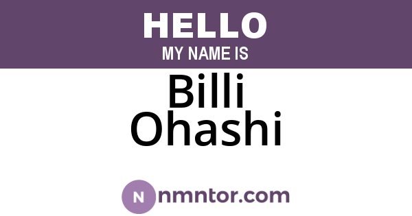 Billi Ohashi