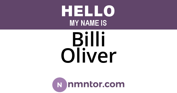 Billi Oliver