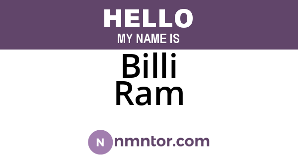 Billi Ram