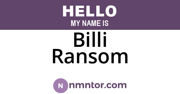 Billi Ransom