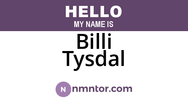 Billi Tysdal