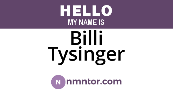 Billi Tysinger
