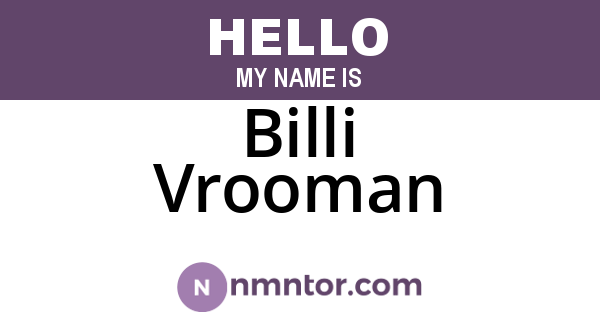 Billi Vrooman