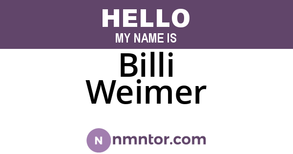 Billi Weimer