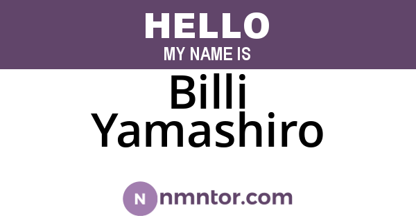 Billi Yamashiro