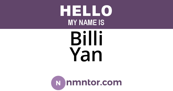 Billi Yan
