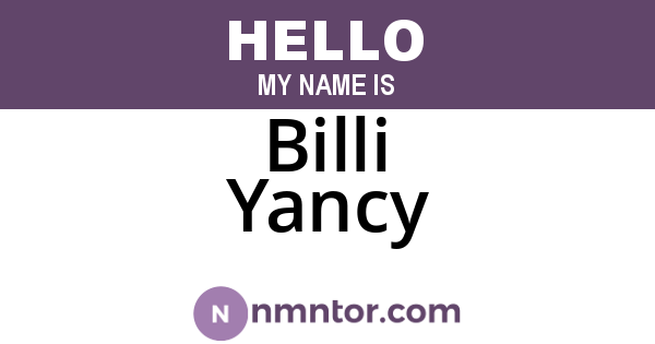 Billi Yancy