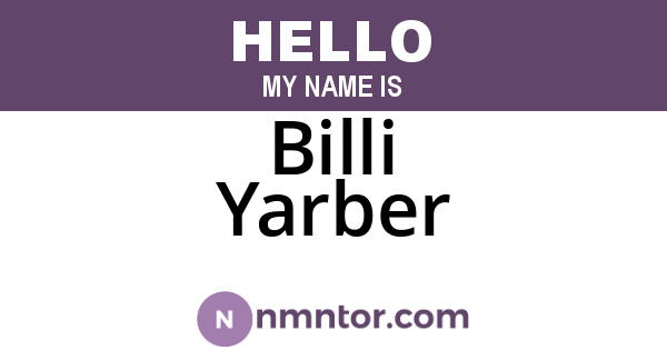 Billi Yarber