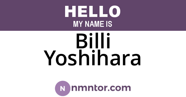 Billi Yoshihara