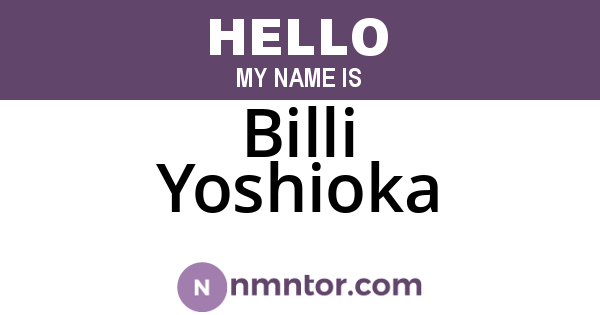 Billi Yoshioka