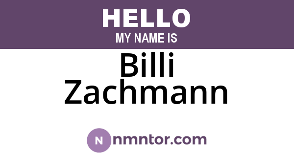 Billi Zachmann