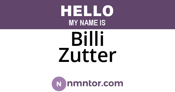 Billi Zutter