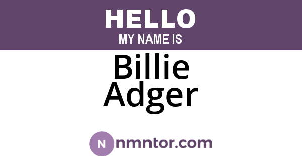 Billie Adger