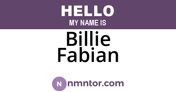 Billie Fabian