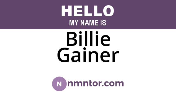 Billie Gainer