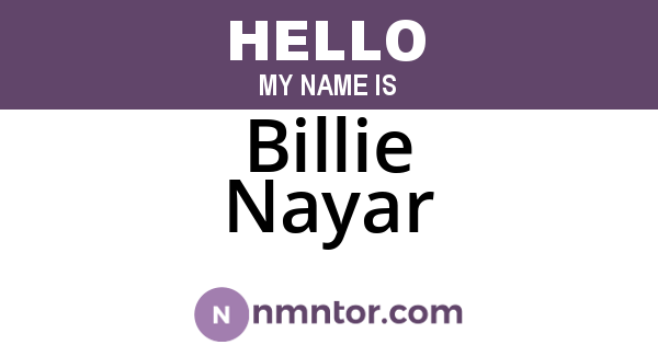 Billie Nayar