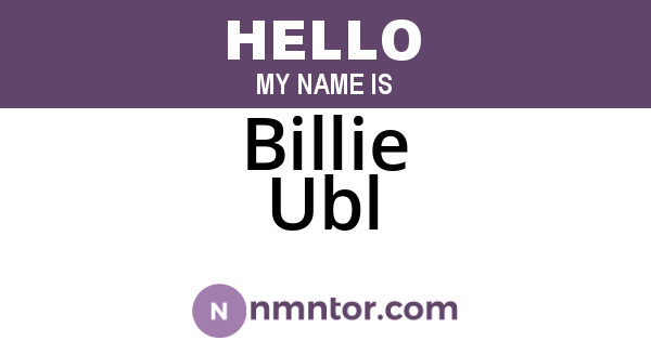 Billie Ubl