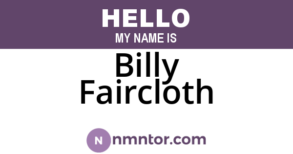 Billy Faircloth