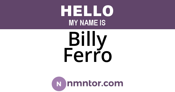 Billy Ferro