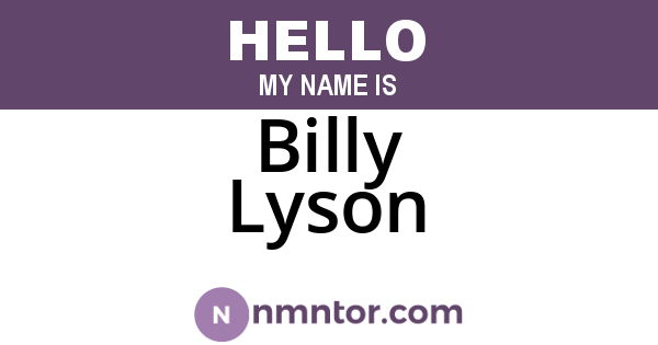Billy Lyson