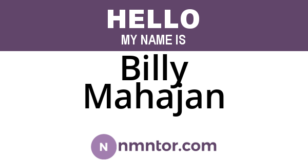 Billy Mahajan