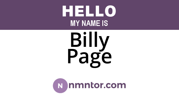 Billy Page