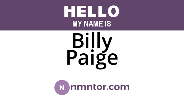 Billy Paige