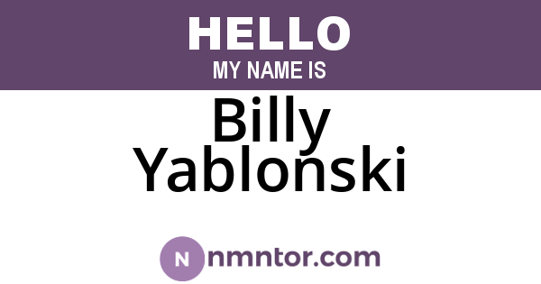 Billy Yablonski