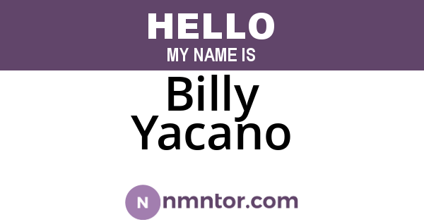 Billy Yacano