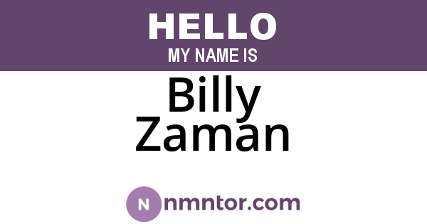 Billy Zaman