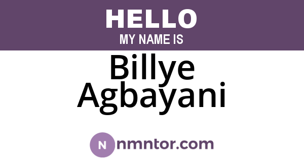 Billye Agbayani