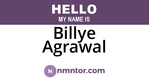Billye Agrawal