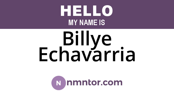 Billye Echavarria