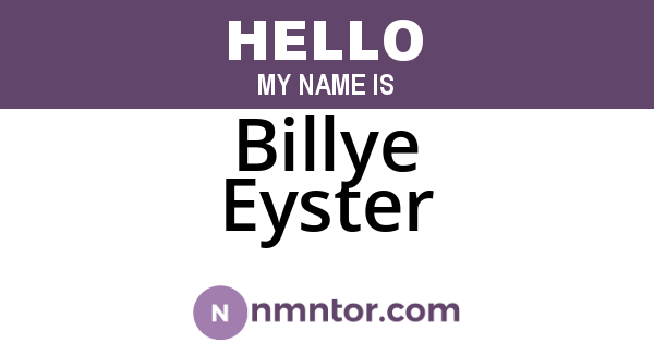 Billye Eyster