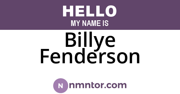 Billye Fenderson