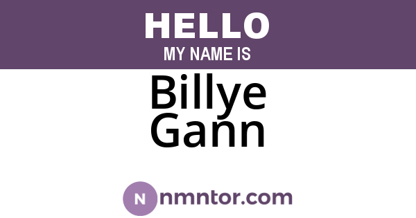 Billye Gann