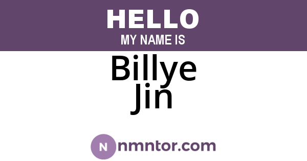 Billye Jin