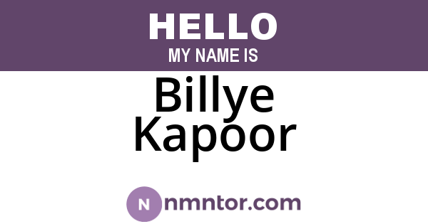 Billye Kapoor