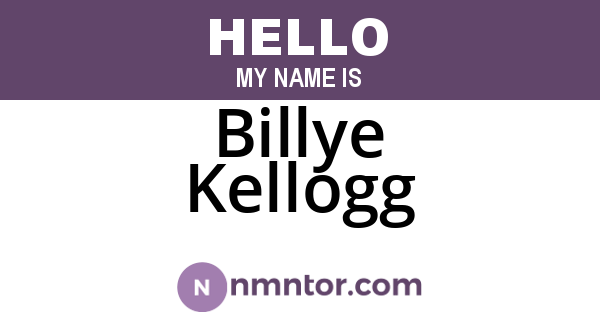 Billye Kellogg