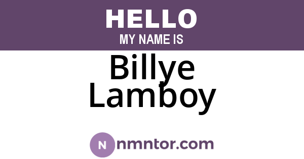 Billye Lamboy