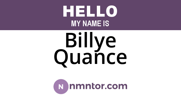 Billye Quance