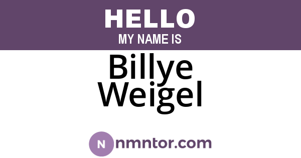 Billye Weigel