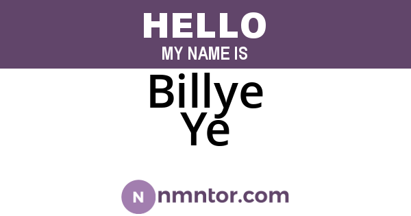 Billye Ye
